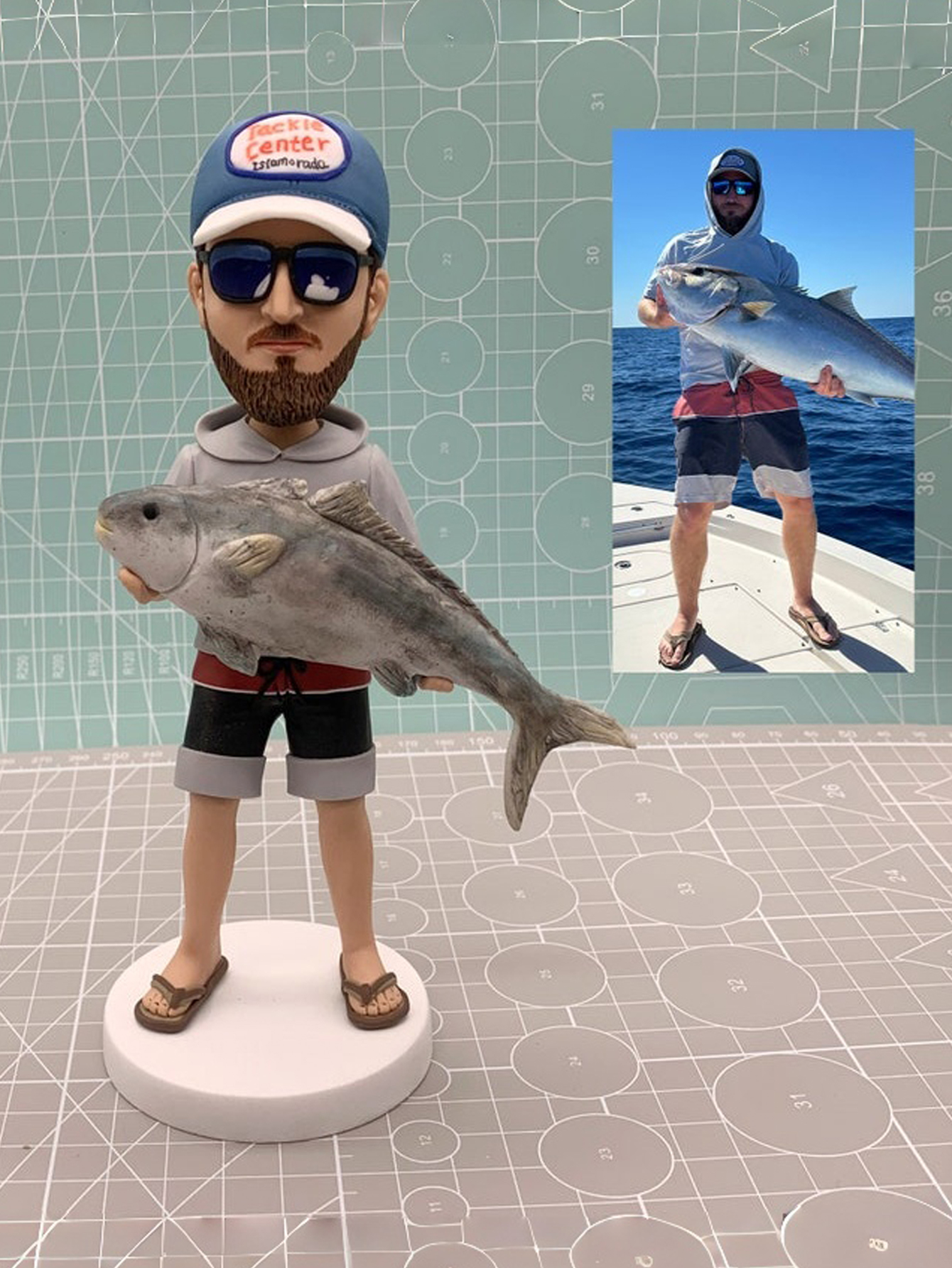 Custom Fishing Expert Figurine, Fisherman Statue Figurine